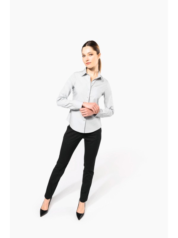 Camisa de manga comprida em popeline tratamento f�cil - K542C