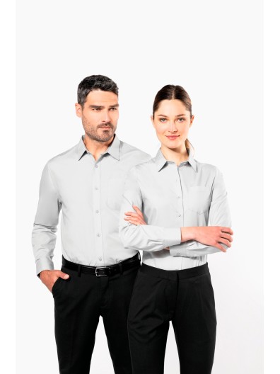 Camisa de manga comprida em popeline tratamento f�cil - K542C