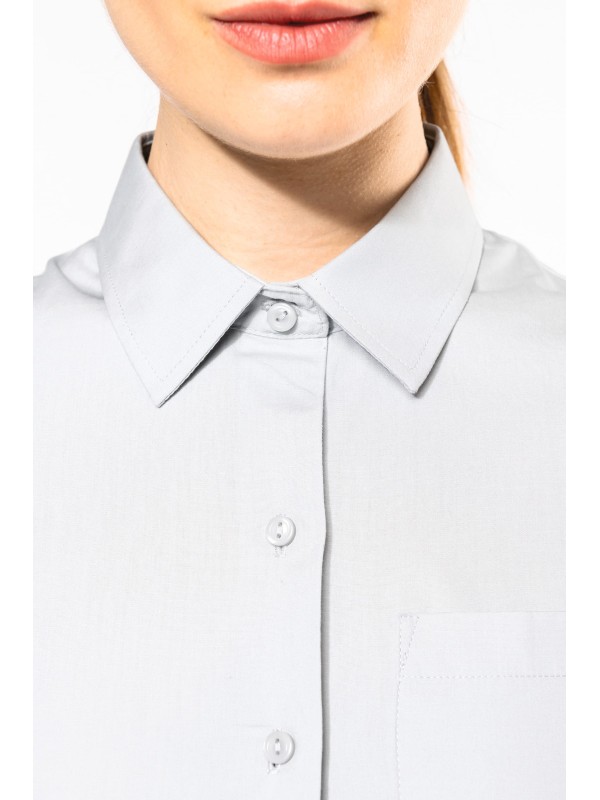 Camisa de manga comprida em popeline tratamento f�cil - K542C