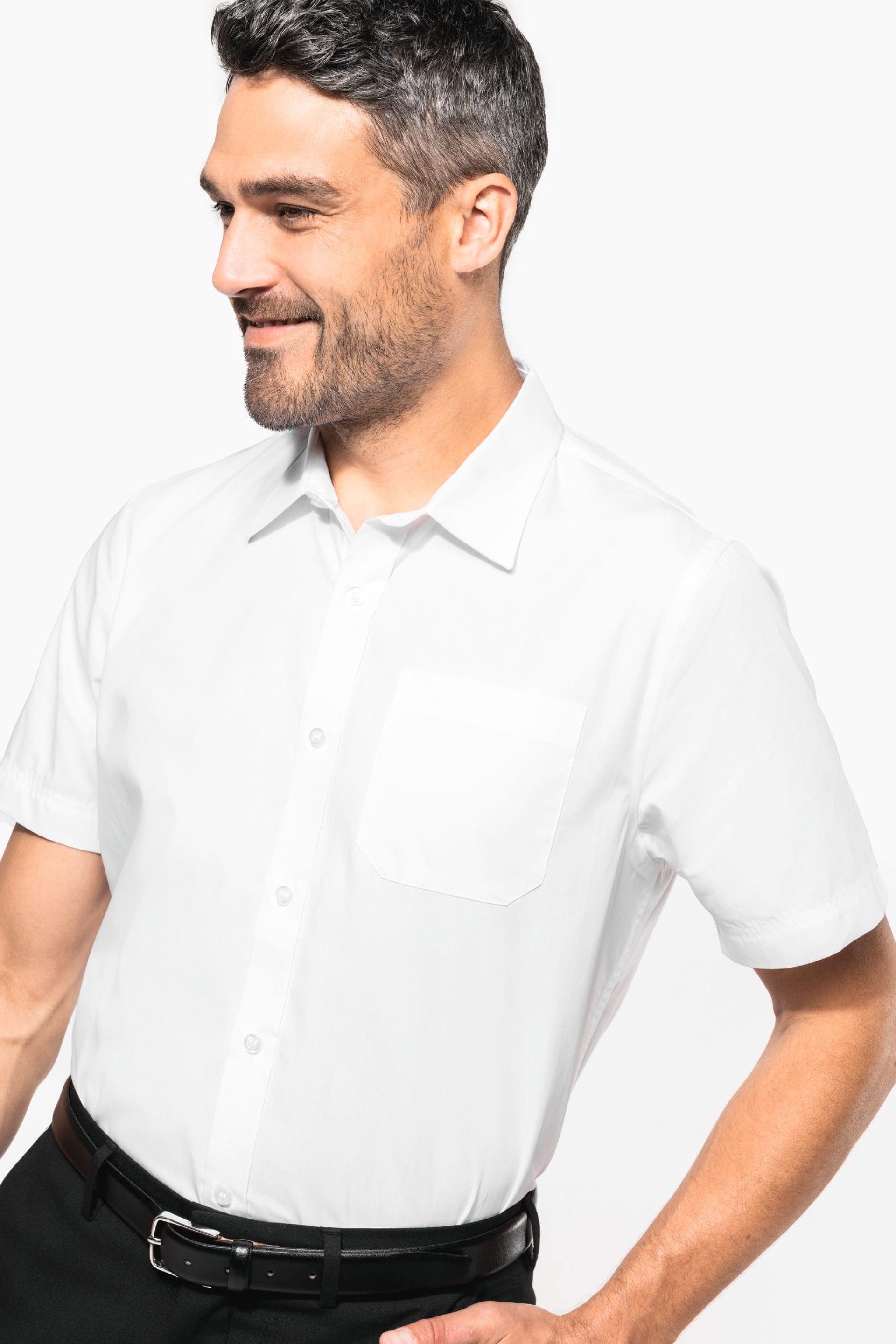 Camisa de manga curta em popeline tratamento fácil - K543C