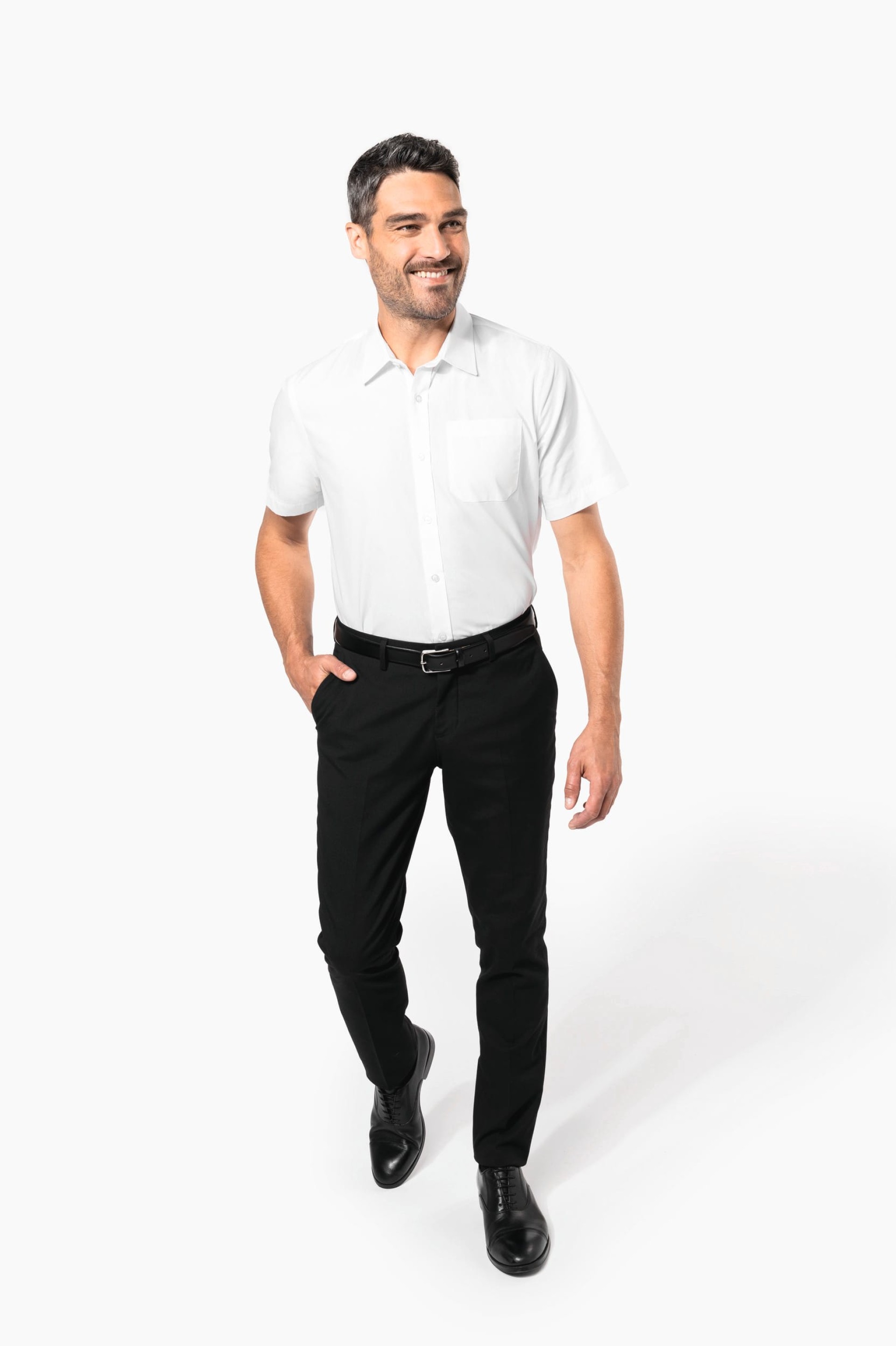 Camisa de manga curta em popeline tratamento fácil - K543C