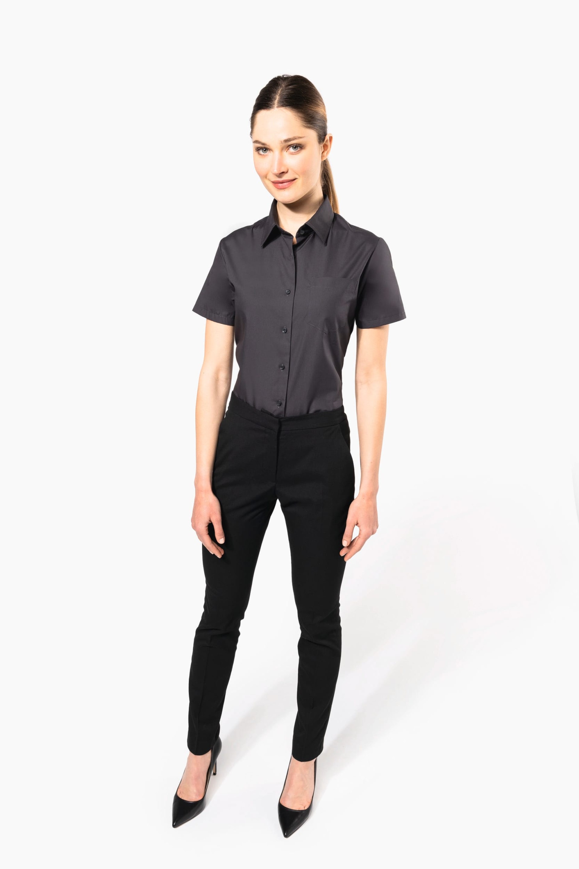 Camisa manga curta em popeline tratamento fácil - K544C