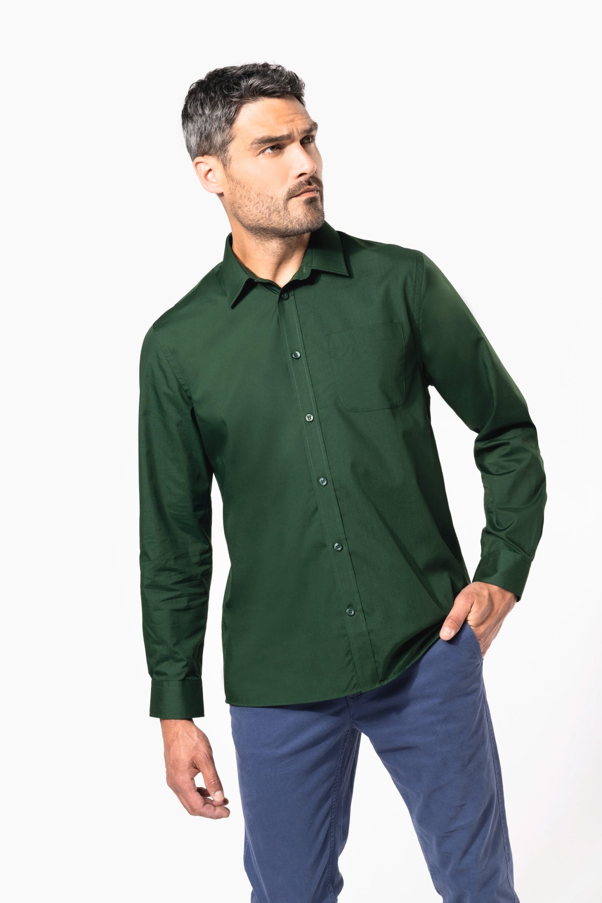 Camisa popeline de tratamento fácil - K545C
