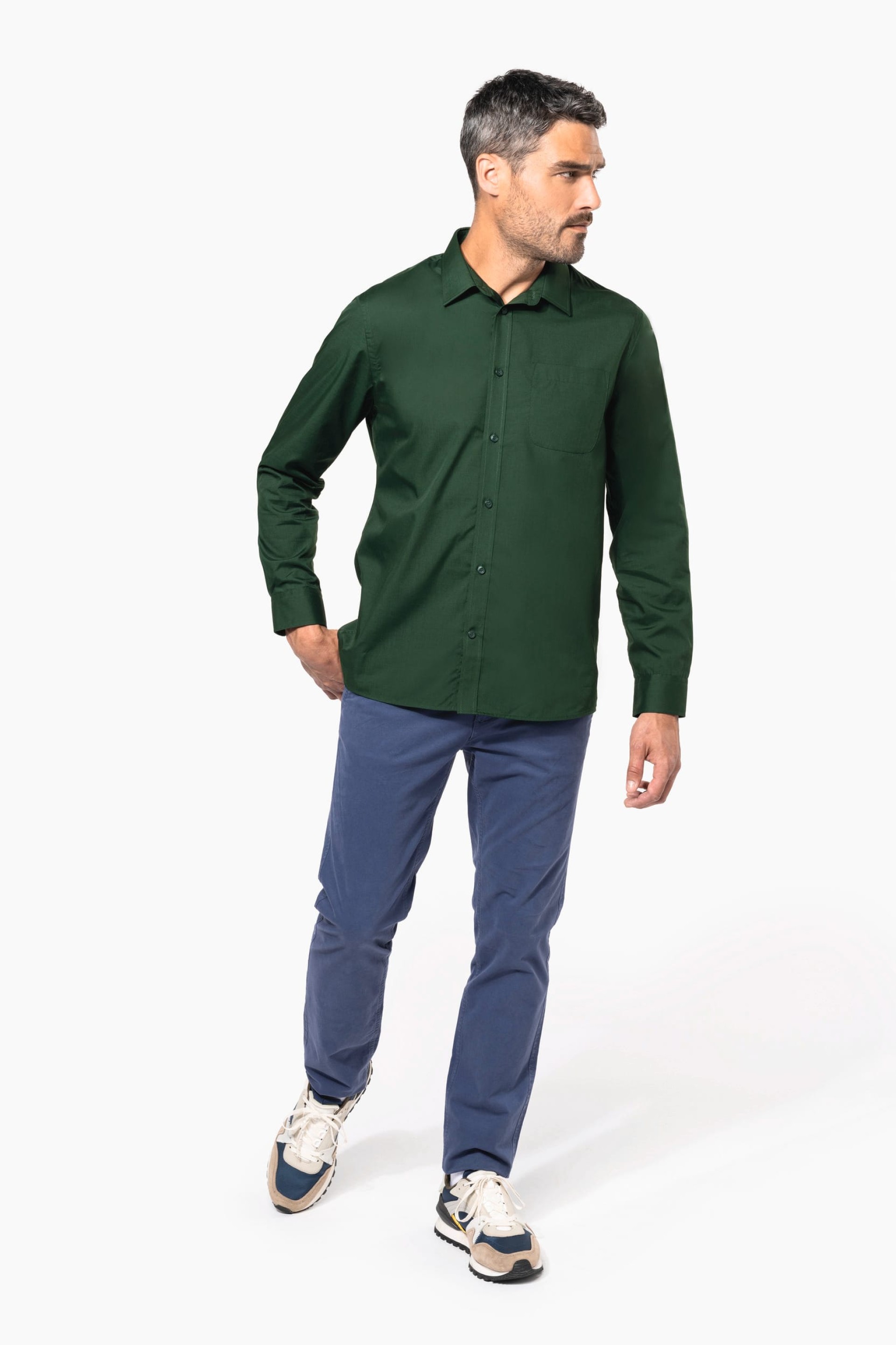 Camisa popeline de tratamento fácil - K545C