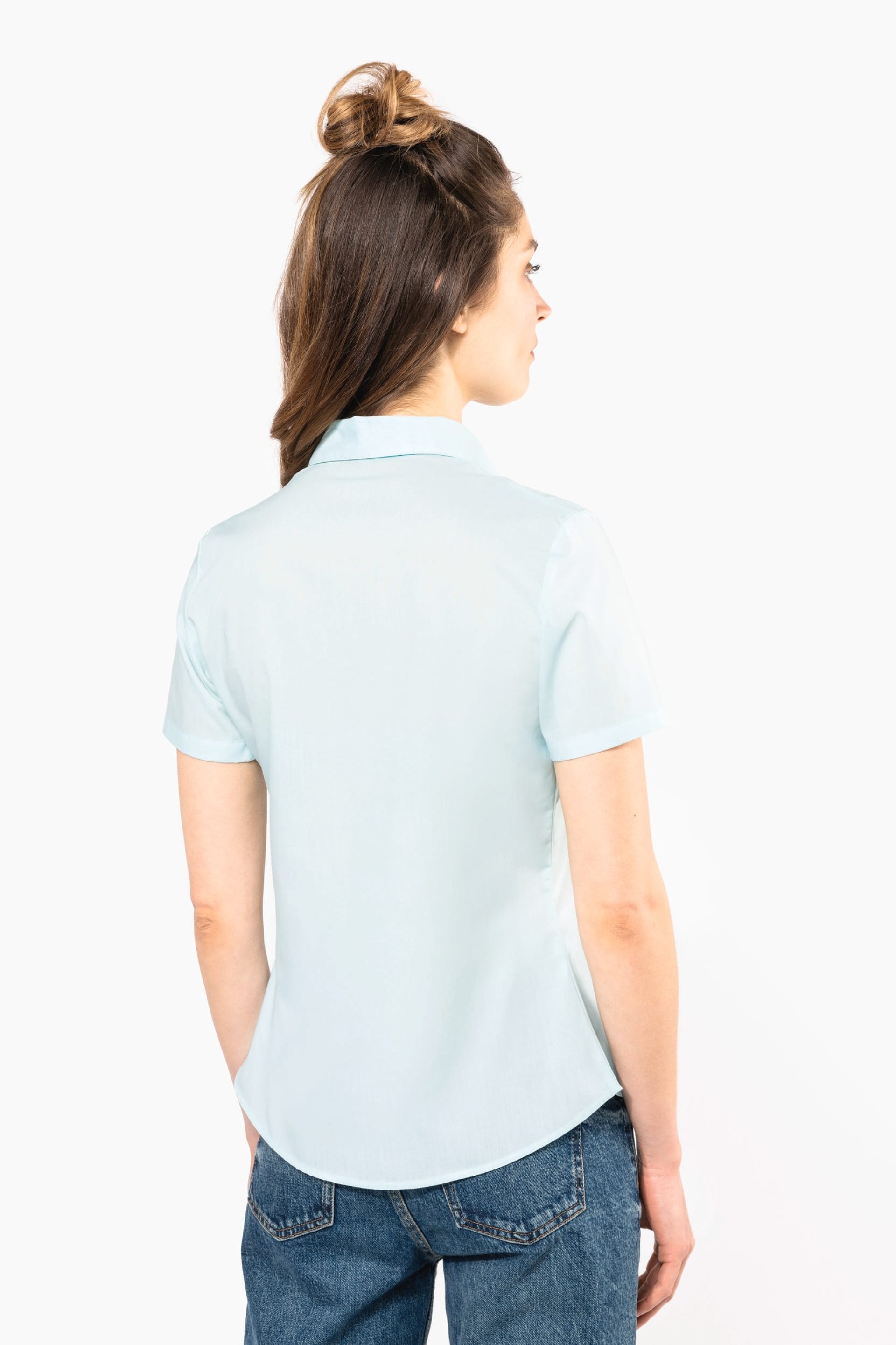 Camisa popeline manga curta de tratamento fácil - K548C