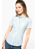 Camisa popeline polister / algodo manga curta de tratamento fcil