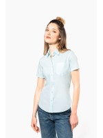 Camisa popeline polister / algodo manga curta de tratamento fcil