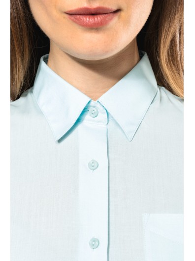 Camisa popeline polister / algodo manga curta de tratamento fcil