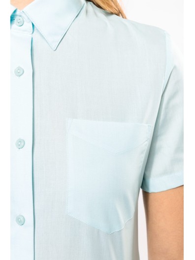 Camisa popeline polister / algodo manga curta de tratamento fcil