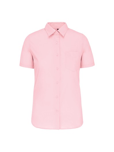 Camisa popeline polister / algodo manga curta de tratamento fcil