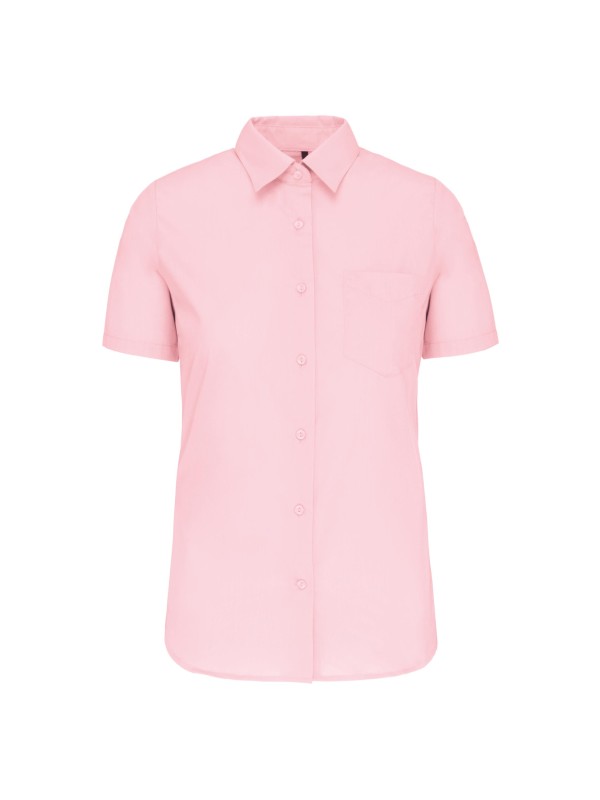 Camisa popeline polister / algodo manga curta de tratamento fcil