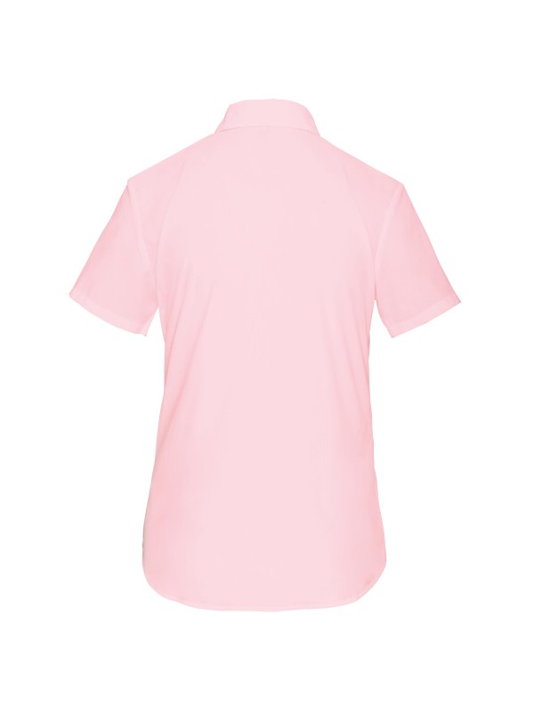 Camisa popeline polister / algodo manga curta de tratamento fcil