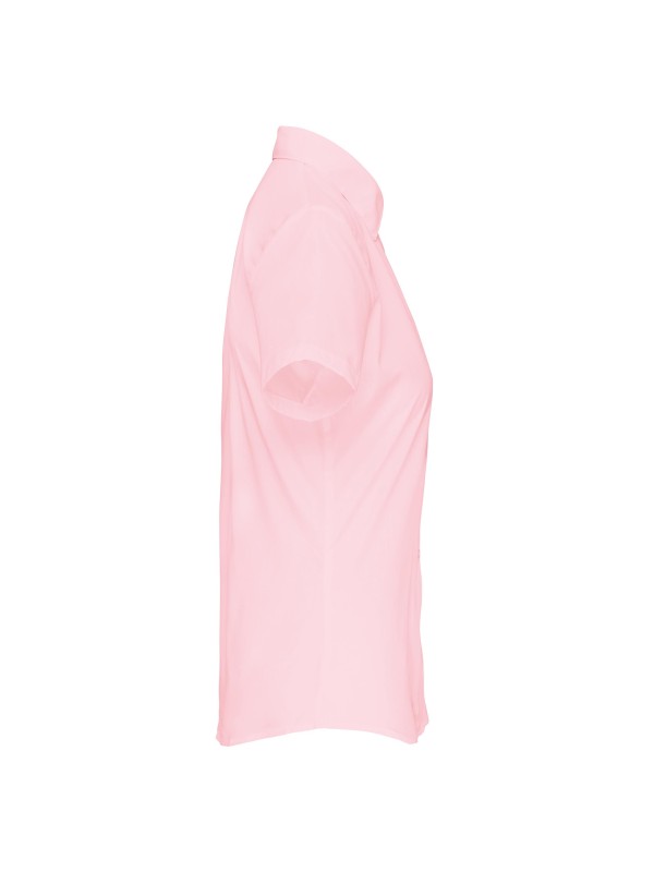 Camisa popeline polister / algodo manga curta de tratamento fcil