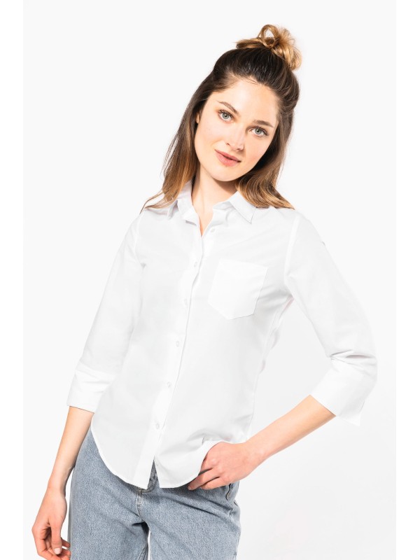 Camisa popeline manga a 3 /4  de tratamento fcil - K558