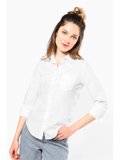 Camisa popeline manga a 3 /4  de tratamento fcil - K558