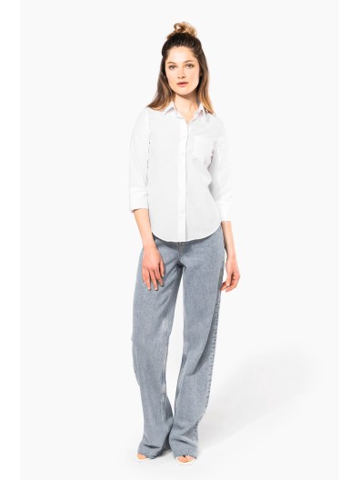 Camisa popeline manga a 3 /4  de tratamento fcil - K558