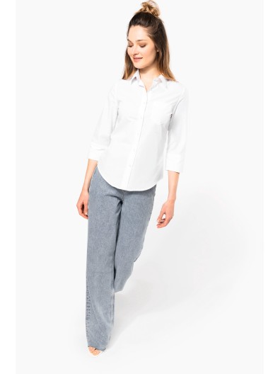 Camisa popeline manga a 3 /4  de tratamento fcil - K558