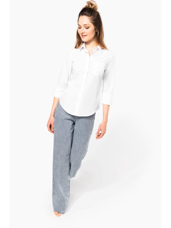 Camisa popeline manga a 3 /4  de tratamento fcil - K558