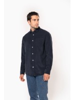 Camisa de bombazina de manga comprida - K599