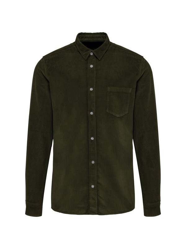 Camisa de bombazina de manga comprida - K599