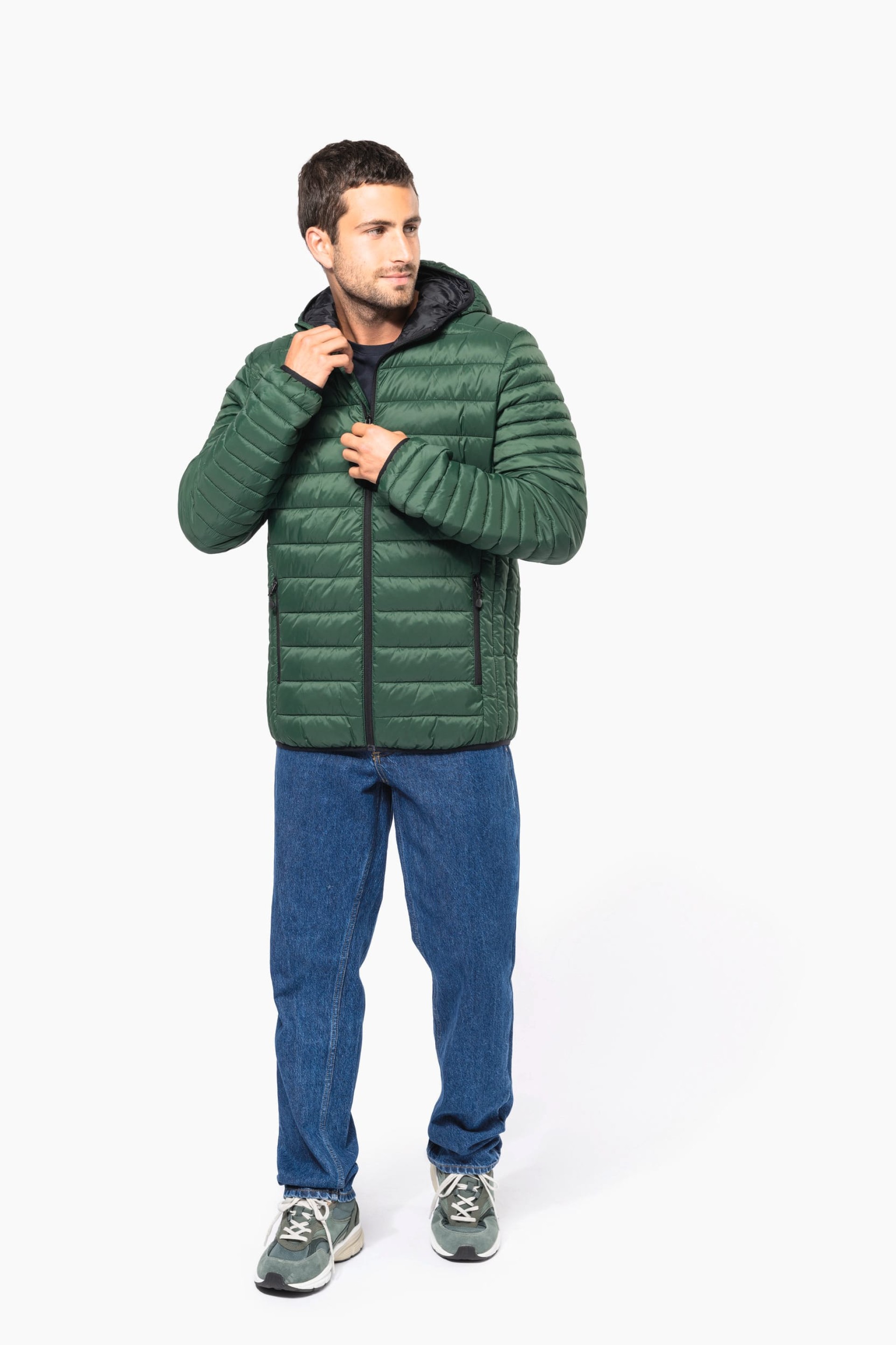 Blusão acolchoado leve com capuz - K6110