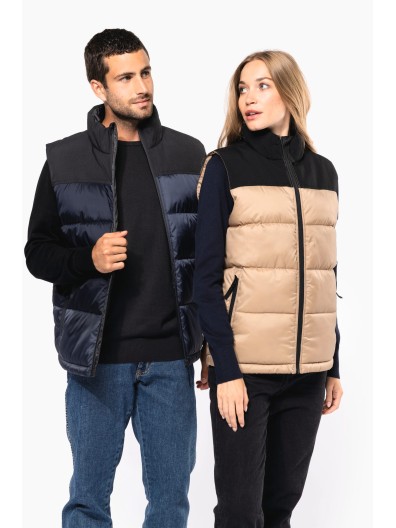 Colete acolchoado bicolor unissexo - K6162