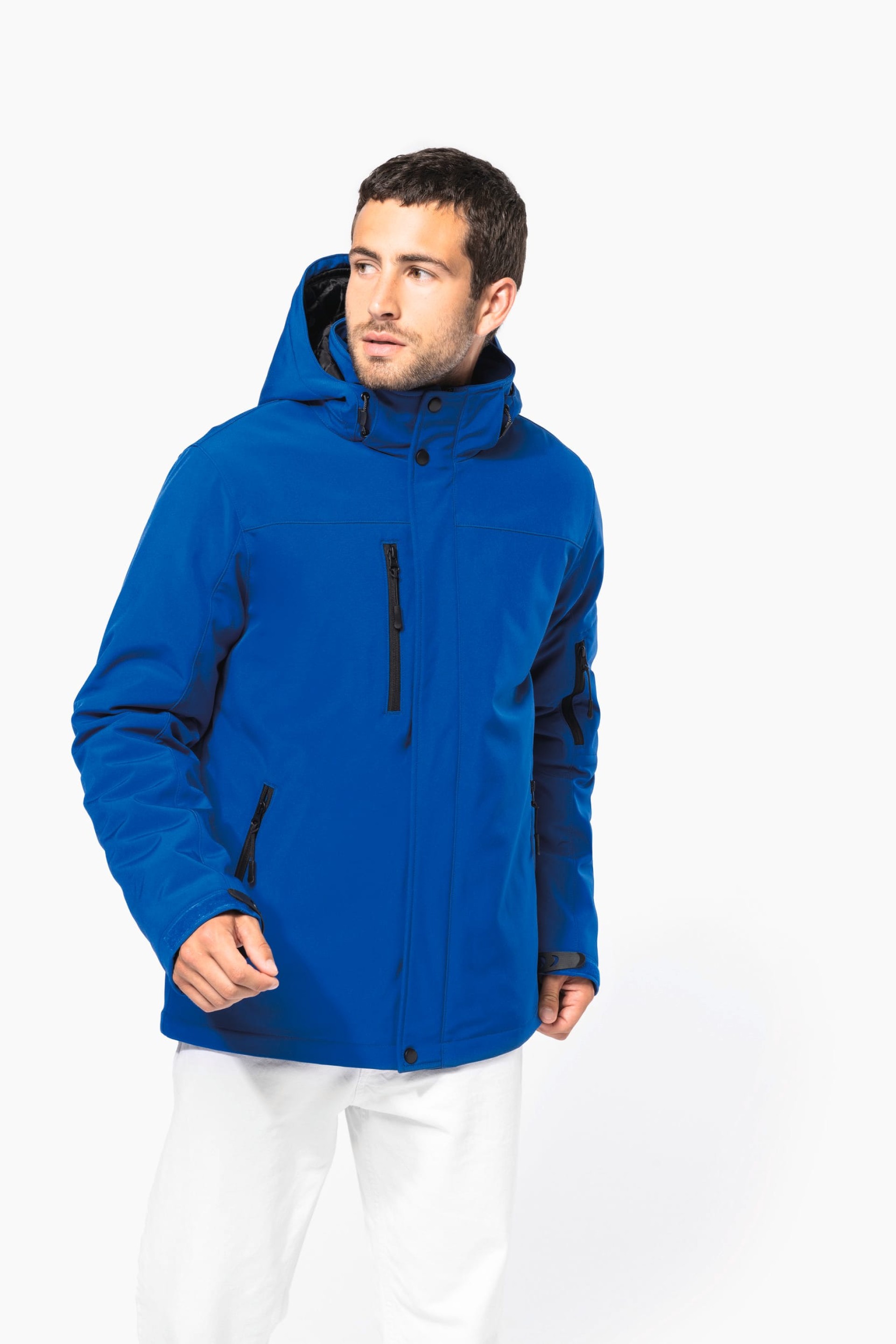 Parka softshell acolchoada com capuz - K650