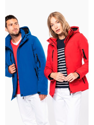 Parka softshell acolchoada com capuz - K650