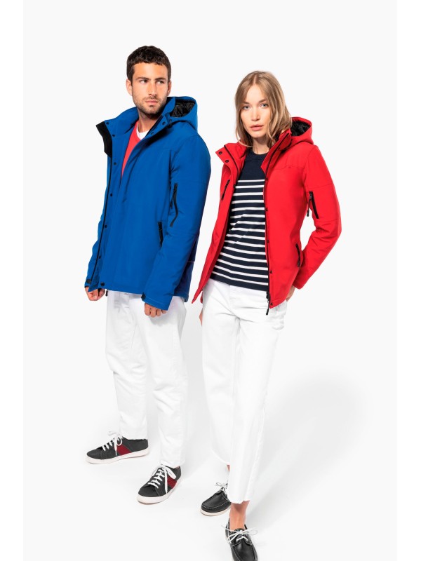 Parka softshell acolchoada com capuz - K650