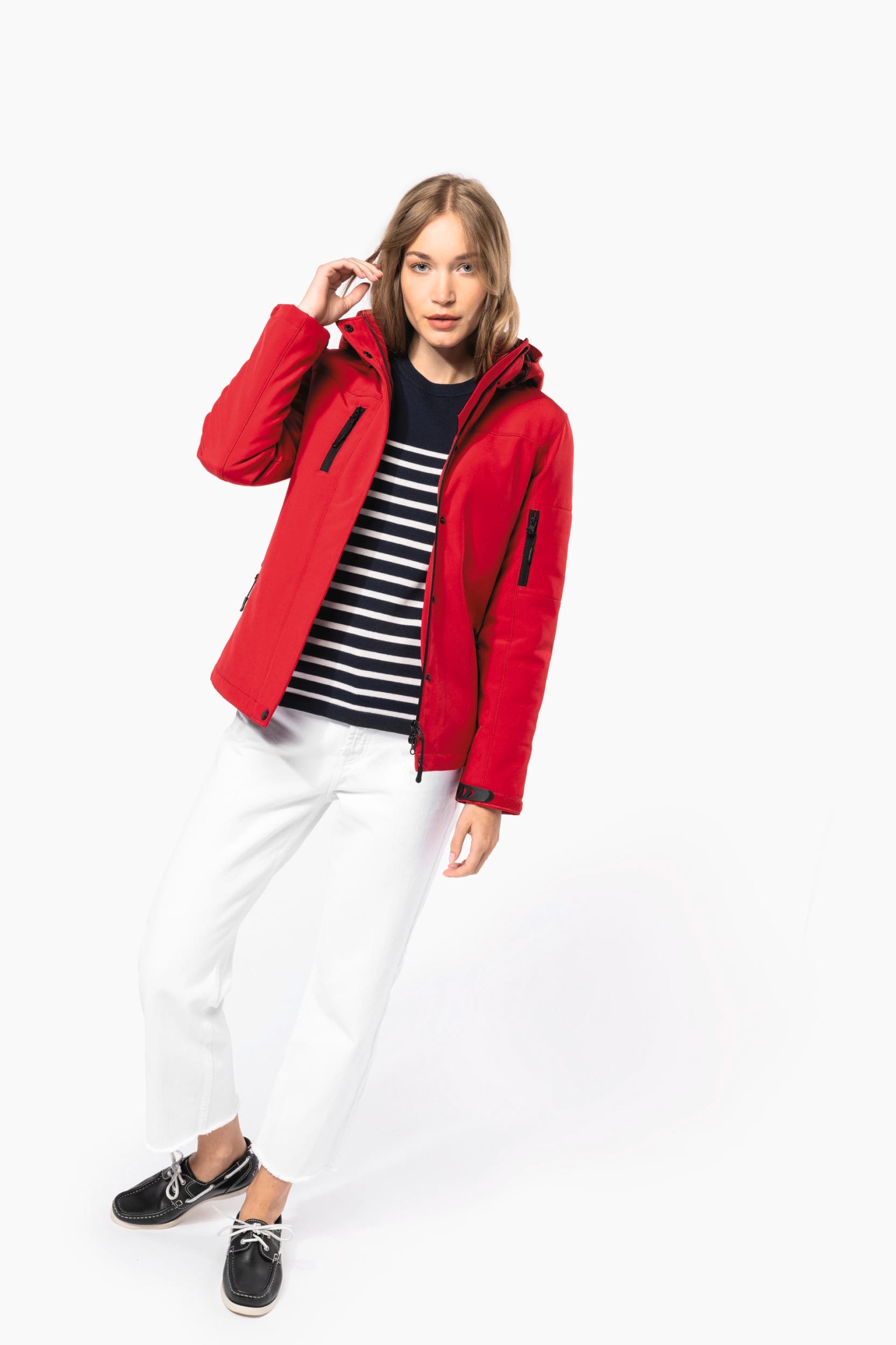 Parka softshell acolchoada com capuz - K651