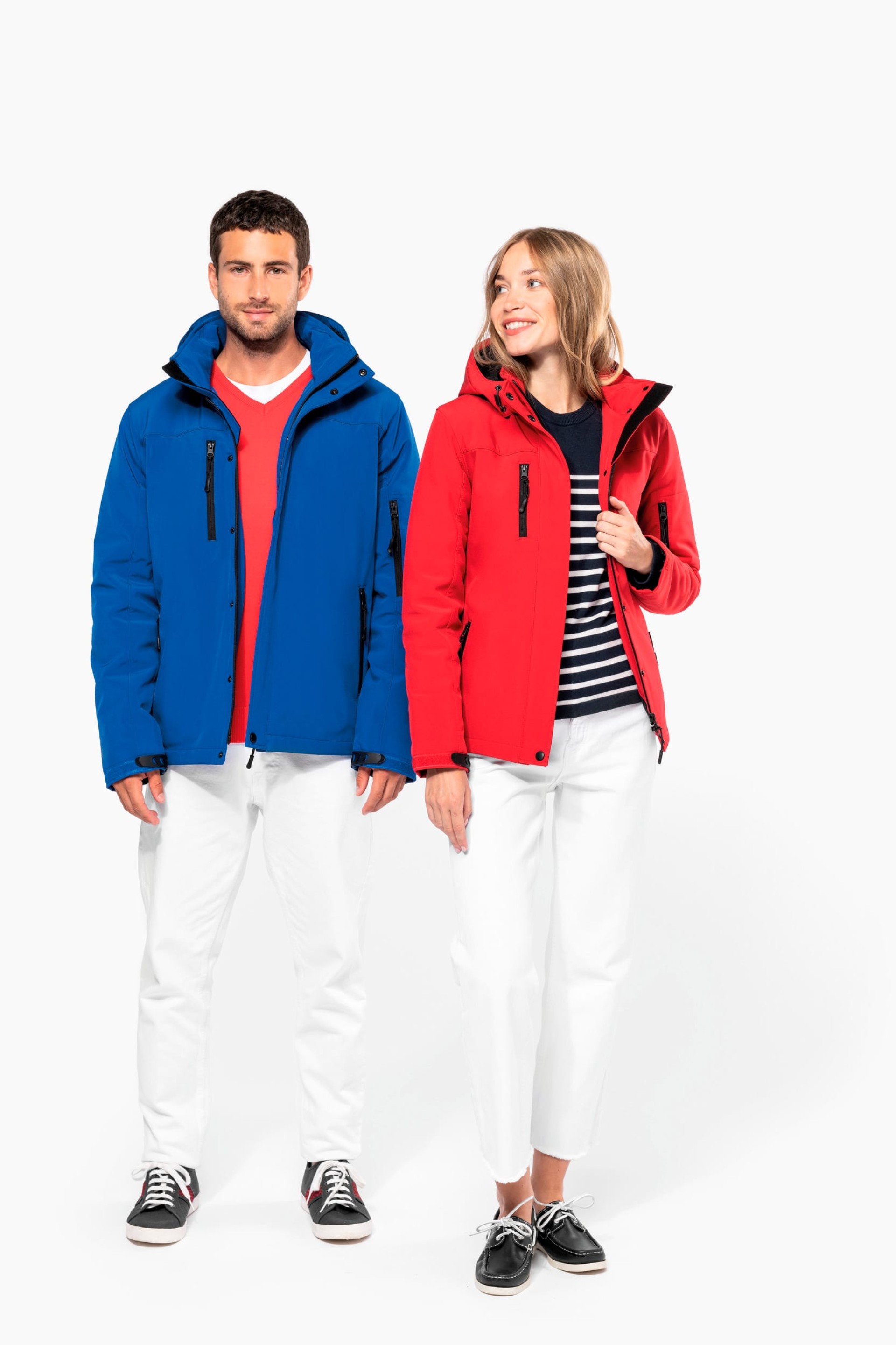 Parka softshell acolchoada com capuz - K651