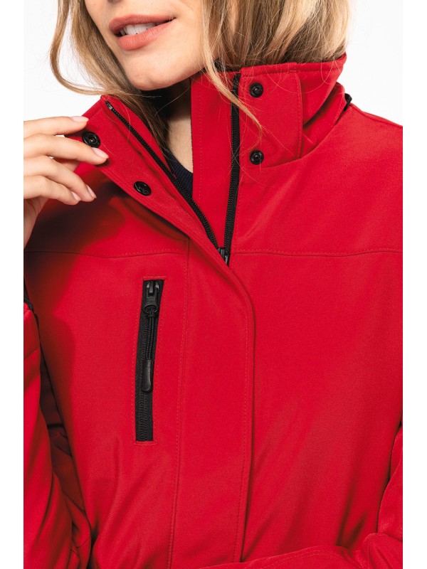 Parka softshell acolchoada com capuz - K651