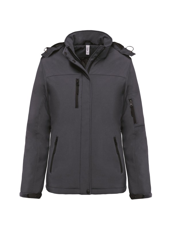 Parka softshell acolchoada com capuz - K651