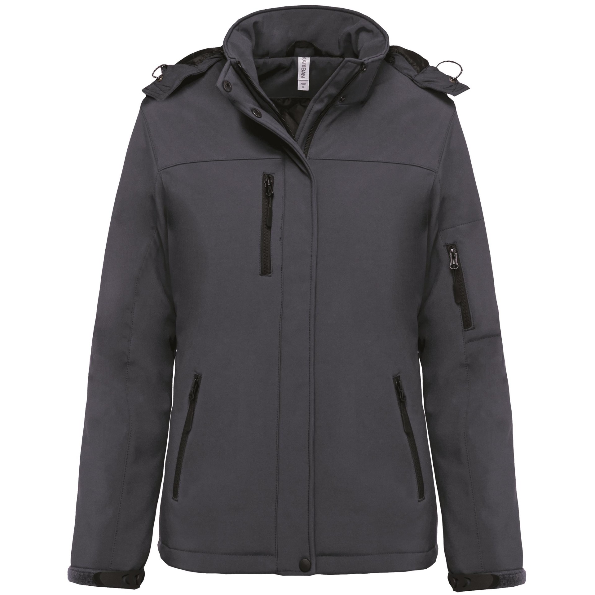 Parka softshell acolchoada com capuz - K651