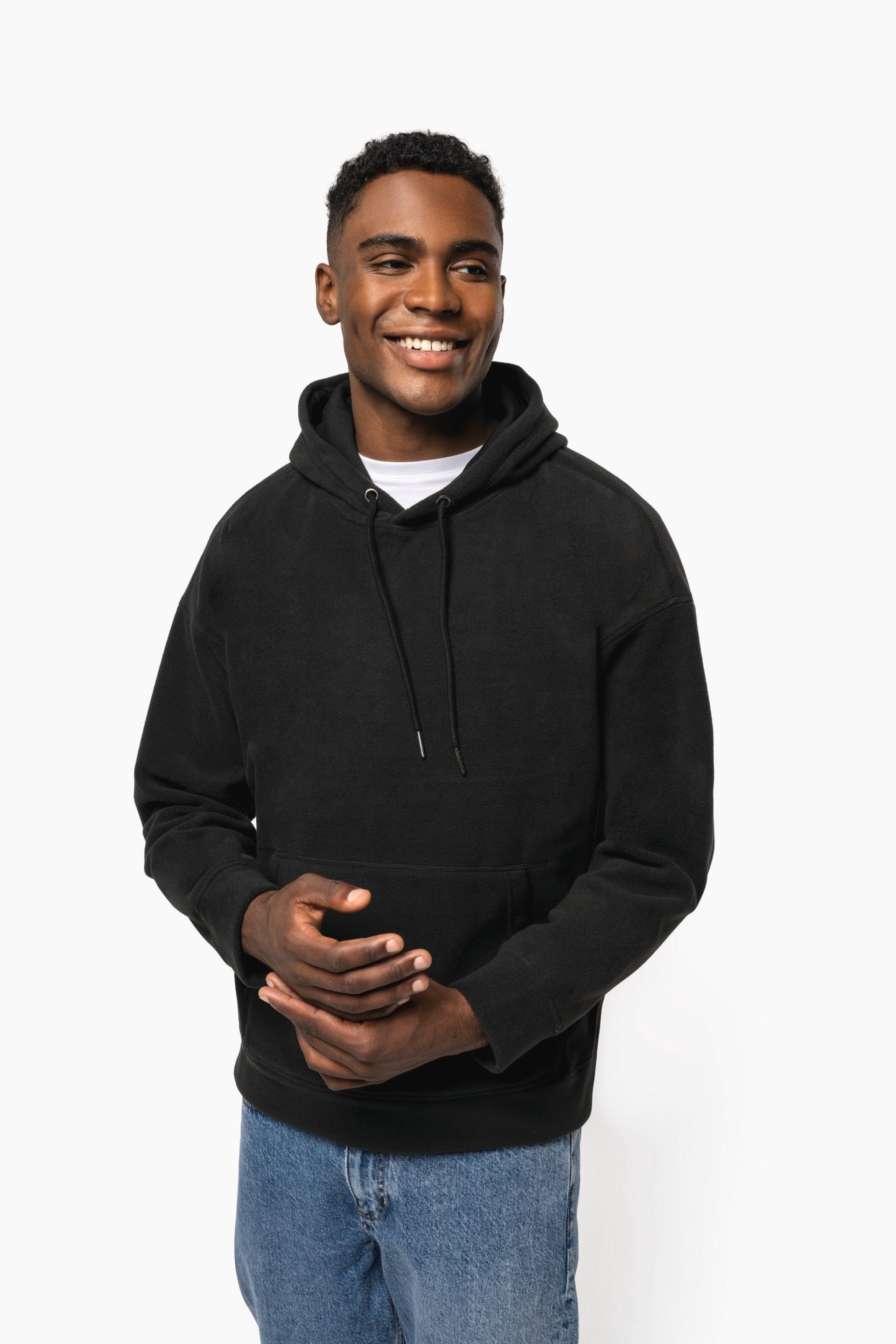 Sweatshirt com capuz oversize em polar reciclado unissexo - K949