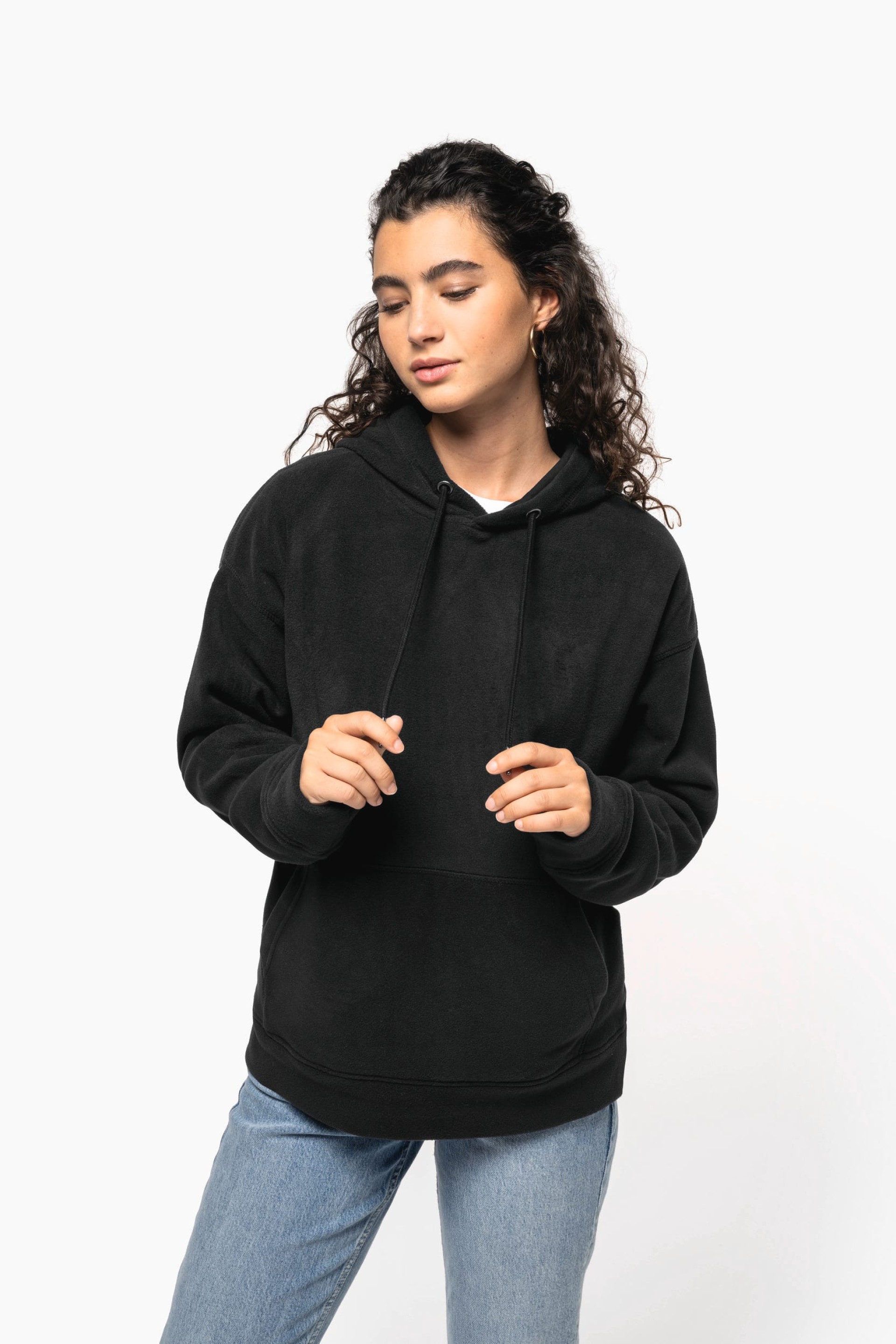Sweatshirt com capuz oversize em polar reciclado unissexo - K949
