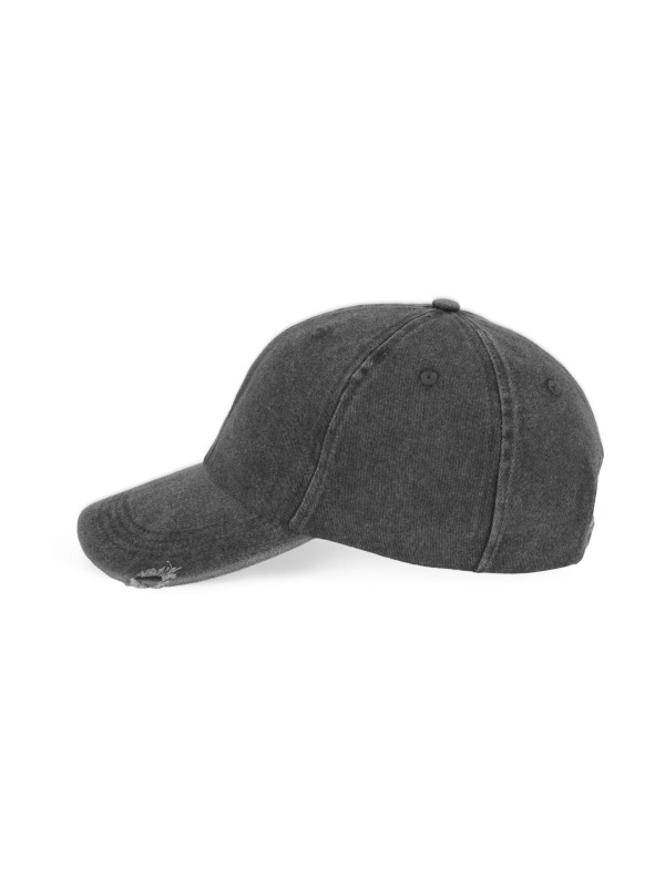 Boné vintage com efeito rasgado - 6 painéis
