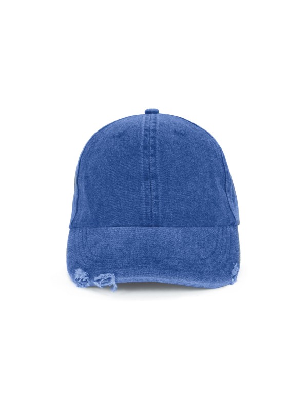 Boné vintage com efeito rasgado - 6 painéis