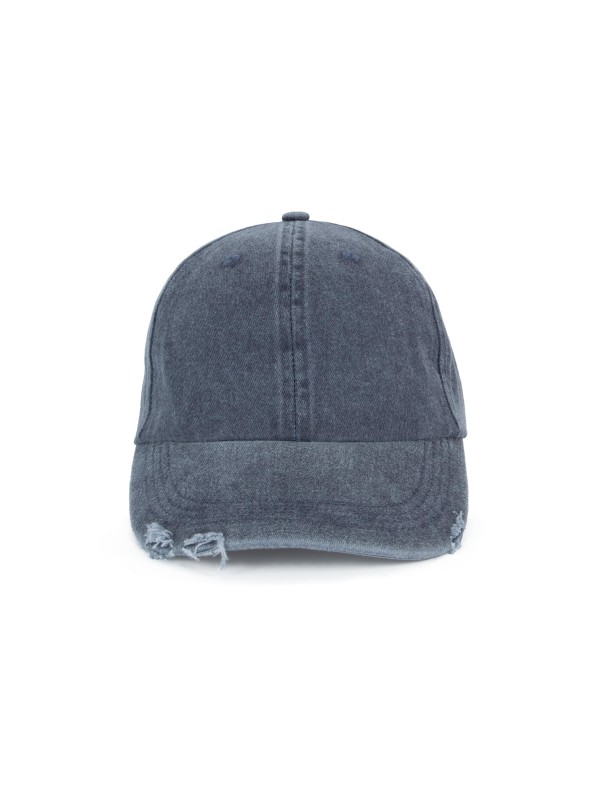 Boné vintage com efeito rasgado - 6 painéis