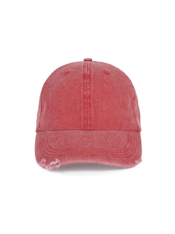 Boné vintage com efeito rasgado - 6 painéis