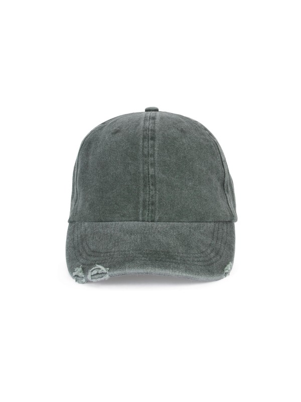 Boné vintage com efeito rasgado - 6 painéis