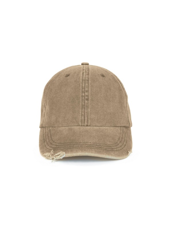 Boné vintage com efeito rasgado - 6 painéis