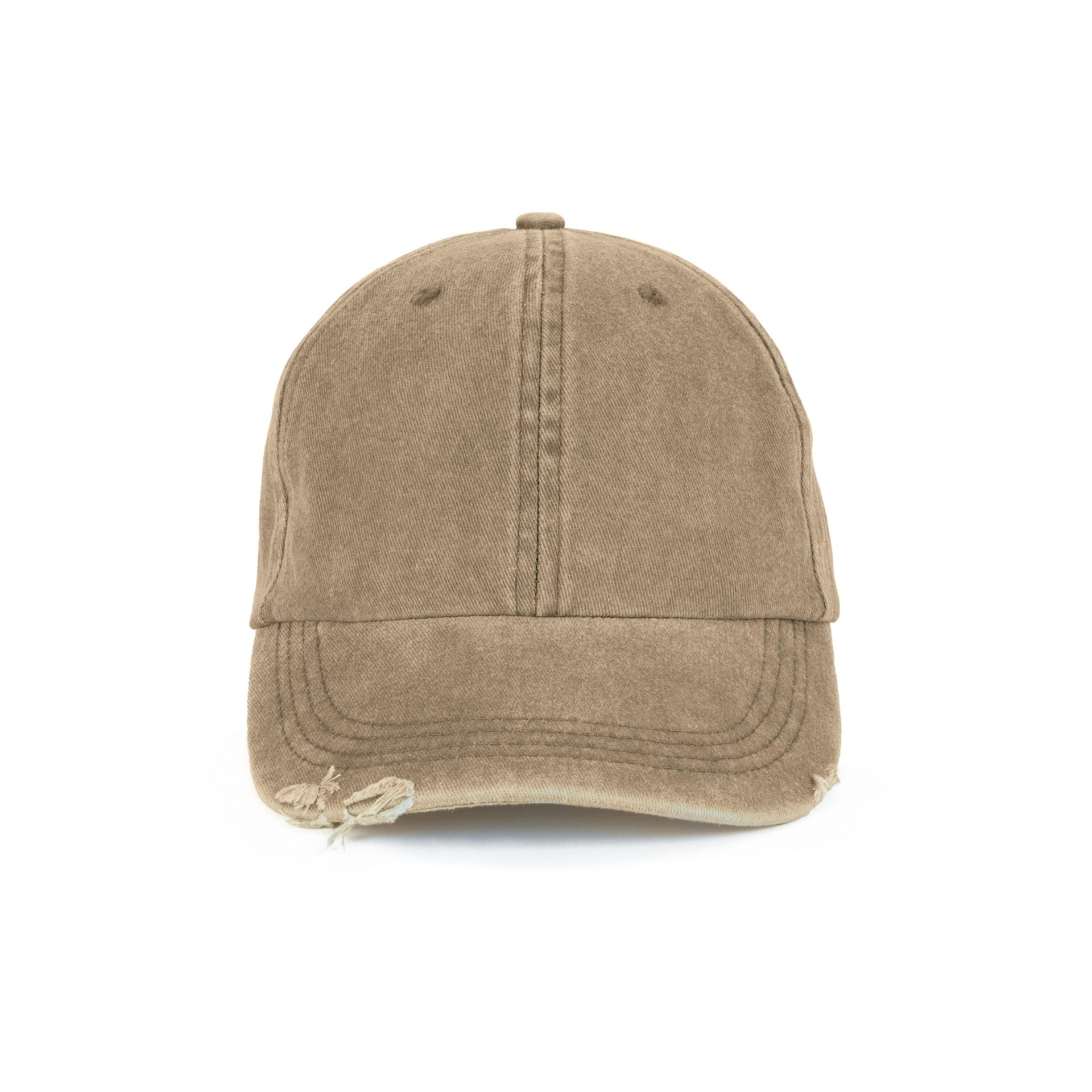 Boné vintage com efeito rasgado - 6 painéis