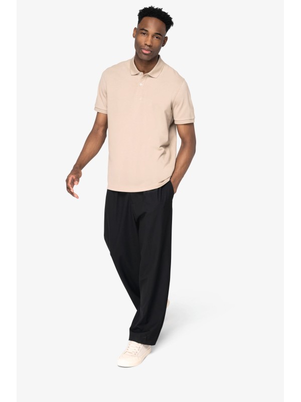 Polo eco-responsável em malha piqué de homem
