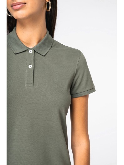 Polo eco-respons�vel em malha piqu� de senhora