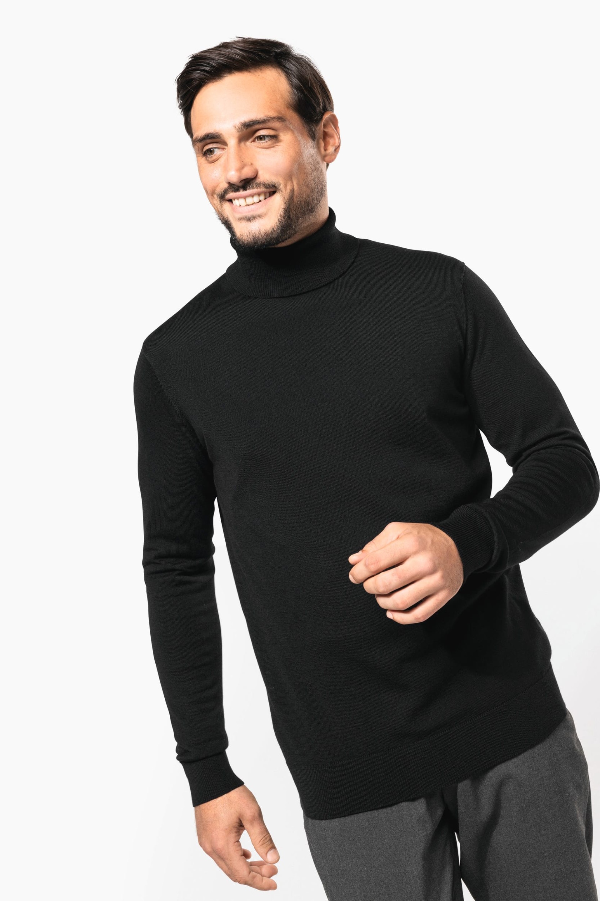 Camisola de gola alta em lã Merino - PK912