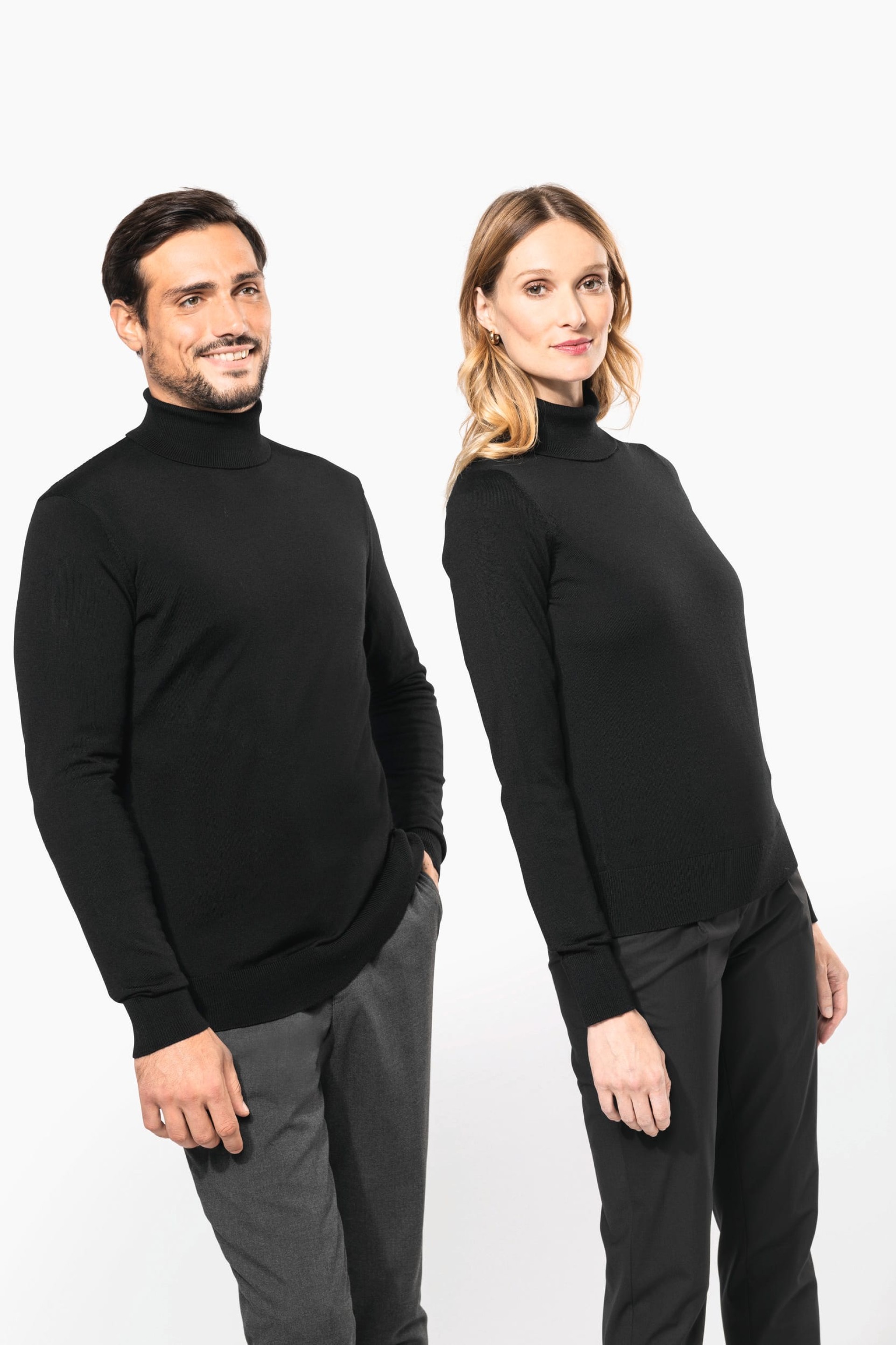 Camisola de gola alta em lã Merino - PK912