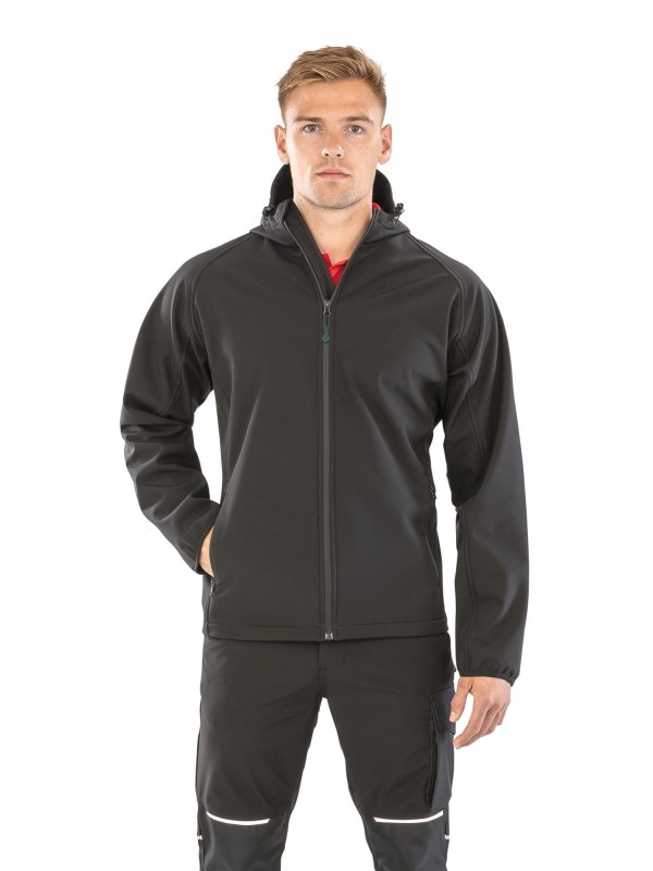 Bluso softshell reciclado 3 camadas com capuz - R911M