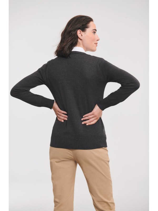 Casaco de malha com decote em V - RU715F