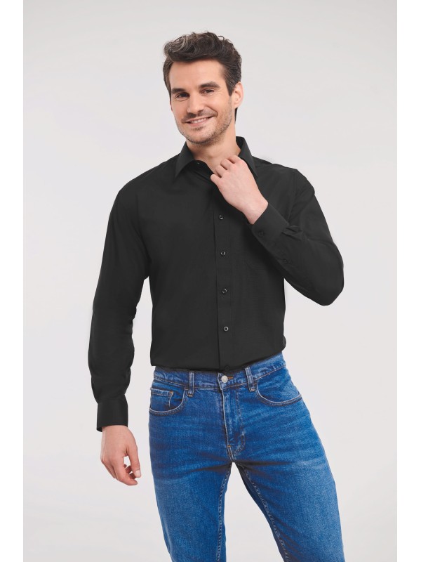 Camisa em popeline de manga comprida - RU934M